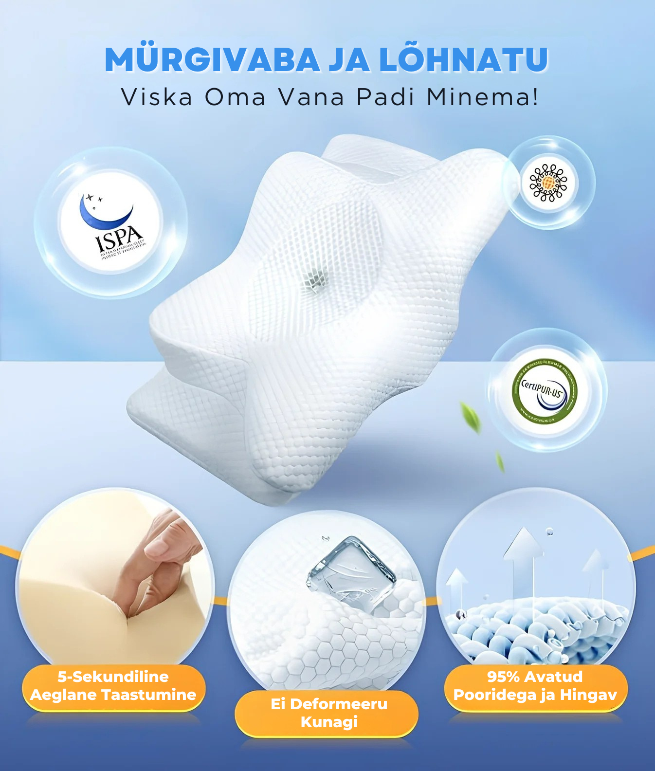 Uneo® Mäluvahust Kaelapadi